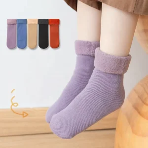 Thick Fleece Warm Socks Children Seamless Fluffy Winter Socks for Kids