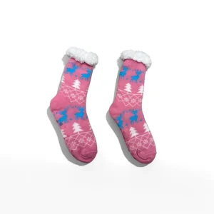 Thick Fuzzy Vintage Geometric Cabin Socks for Female