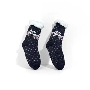 Thick Fuzzy Vintage Geometric Slipper Socks for Female