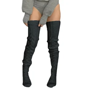 Thick Loose Knee High Solid Winter Warm Stocking Soft Long Leg Warmer Thigh High Socks for Women