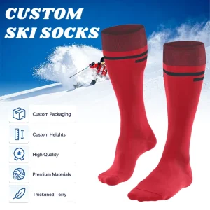 Thick Sports Socks Warm Men Cushioned Outdoor Ski Socks Knitted Merino Wool Design Knee High New East Custom Socks