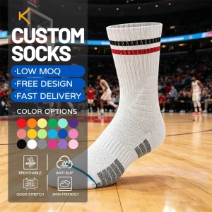 Thick Terry Bottom Basketball Socks Non slip Cushioned Sports Training Socks for Basketball