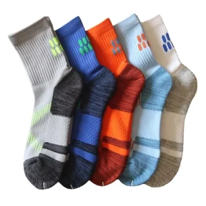 Thick Terry Cushion Sport Socks Men Outdoor Basketball Running Badminton Marathon Wear Crew Plain Sox
