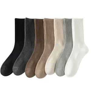 Thick Terry Mens Socks Custom logo Cotton Fashion Plain Color Crew Socks