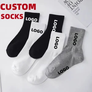 Thick Unisex Terry Cushion Sole Knitted Cotton Nylon Polyester Tennis Gym Fitness Crew Running Custom Logo Design Sport Socks