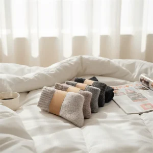 Thick Warm Sheep Wool Socks Solid Color Breathable Anti Slip Crew for Men Women Casual Winter Cartoon Anti Bacterial