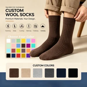 Thick Winter Knitting Warm Hiking Thermal Logo Crew Athletic Merino Wool Socks Workout Men Socks Custom Socks