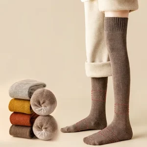 Thickened Knit Thigh High Socks Warm & Fuzzy Over the Knee Socks Women’s Stockings & Hosiery