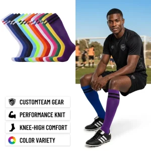 Thickened Terry Bottom Training Knee High Socks Non-Slip Breathable Sports Socks Adults Kids Football Socks