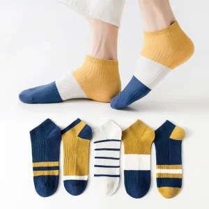 Thin Fashion Stripe Men Cotton Ankle Socks