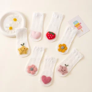 Thin Style Newborn Baby Socks Breathable Girls Socks for Kids Summer Cartoon Teen Girl Tube Socks Cotton