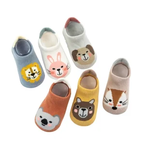 Three dimensional Cartoon Knitted Spring Low side Floor Socks Newborn Baby Trampoline Socks Big Heel Glue Boat Socks
