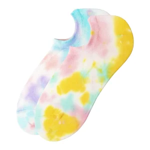 Tie Dye Compression No Show Socks Non Slip Invisible Socks for Men Women Summer Casual Low Cut Thin Socks Bulk