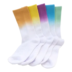 Tie Dye Gradient Socks Crew for Sports Custom Logo Size Terry with Anti Odor Technology Keep Fresh All Day Long