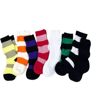 Toddler Crew Cotton Socks Kids Striped Breathable Sport Socks Durable School Socks for Boys Girls OEM