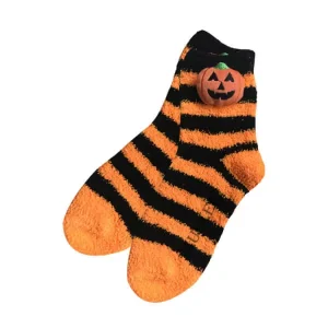 Toddler Girls’ Winter Animal Print Knitted Breathable Dress Crew Socks Party Style