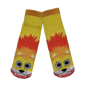 Toddler Non-Slip Knitted Crew Socks Anti-Skid Spandex/Cotton Breathable Eco-Friendly Socks Cute Cartoon Animal Designs for Boys