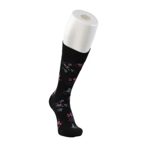 Traditional Chinese Style High Crew Length Women’s Socks Anti Slip Floral Digital Print Casual Winter Autumn Use Disposable