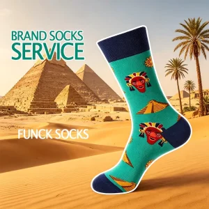 Traditional Folk Pattern Colorful Festive Cotton Jacquard Funky Socks