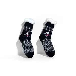 Transparent Crew Fuzzy Vintage Cartoon Lounge Socks for Women Daily Use