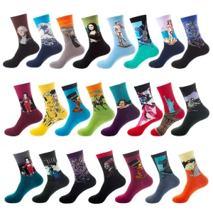 Trendy Breathable and Comfortable Cotton Socks Buildings National Landmark Tourist Attractions Knit Socks