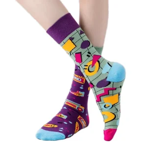 Trendy Men’s Animal Cartoon Socks Customizable Mismatched Pair Funny Stylish Novelty Socks for Casual Wear