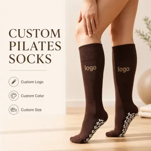 Triangle Non Slip Grip Breathable Soft Women Fitness Custom Logo Yoga Pilates Solid Color Knee High Socks
