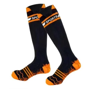 USB Battery Operated Self Heated Knee High Sport Cotton Socks Winter Children Camping Skiing Built in Charger