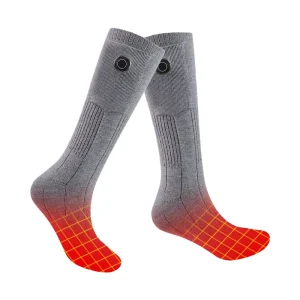 USB Recharge Heated Socks Unisex Knee High Thermal Sock Winter Ski Outdoor Foot Warm Electric Heating Socks