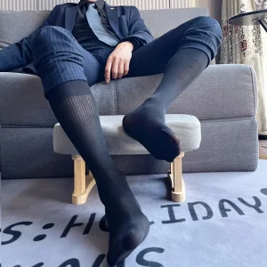 Ultra-Thin Comfortable Oversize Men’s Business Silk Dress Socks