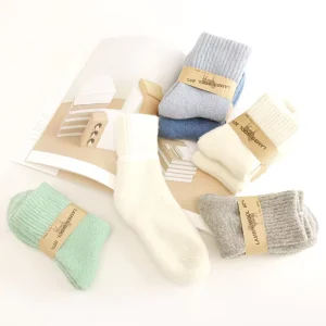 Ultra thick Warm Terry Thickened Breathable Printed Women’s Wool Mid Calf Winter Socks