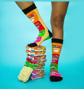 Unique Design Custom Adult Gift Colorful Crew Cute Ramen Socks Novelty Socks Lady Food Noodles Gift Socks for Men Elites