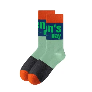 Unique Geometric Pattern Cotton Crew Socks Unisex Autumn Eco Friendly Fashionable Colorful Novelty Design Disposable