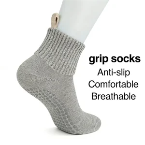 Unisex Ankle Grip Socks Custom Logo Active Sports Breathable Combed Cotton Socks