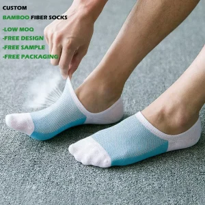 Unisex Bamboo Fiber Woven Summer Socks Light Ice Silk Solid Colors Breathable Custom with Bottom Logo and Cuff Position