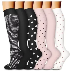 Unisex Compression Sports Socks Elastic Knee High Stockings Breathable Athletic Support Socks
