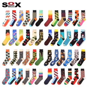 Unisex Cotton Funny Tube Colorful Design Mens Dress Men’s Casual Socks Christmas Socks Dress Custom Knitted 41-46