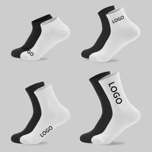 Unisex Crew Cotton Ankle Compression Sports Grip Terry Socks with Custom Logo Bottom Position