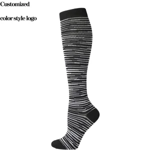 Unisex Custom Compression Sports Socks Knee High with Breathable Body Cuff and Autumn Logo Knitted for Comfort Pressure Relief