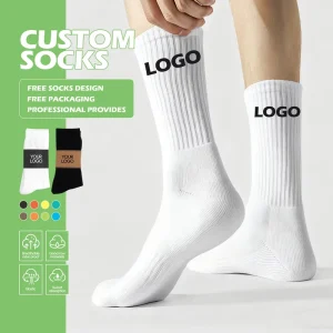 Unisex Custom Embroidered Tennis Logo Compression Cotton Sports Sock Men’s Hiking Ankle Crew Autumn Season