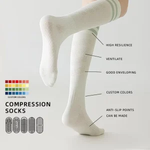 Unisex Custom Embroidered Tennis Logo Compression Sports Socks Men’s Athletic Ankle Crew Cotton for Spring OEM Running