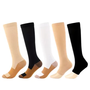 Unisex Custom Knitted Athletic Socks Graduated Knee High Compression Sport Fashion for Men Boys Crew Autumn Socks Logo Body