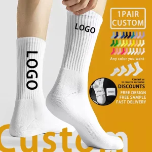 Unisex Custom Men’s Sports Striped Cotton Compression Socks Embroidered Logo Running Ankle Crew OEM Bottom Body Options