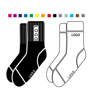 Unisex Custom Pure Cotton Crew Socks with High Sweat Absorbency Logo Anti Slip Breathable Multi Color Options Bottom Cuff Design