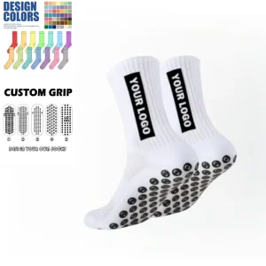 Unisex Custom Sweat Absorbent Breathable Men’s Soccer Socks Standard Sport Anti slip Grip Training Football Socks Spring Bottom