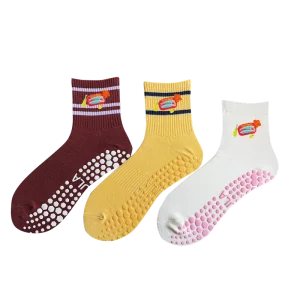 Unisex High Non Slip Socks Grip Yoga Pilates Barre Ankle Cushioned Logo Stockings Winter Spring Anti Slip Girls
