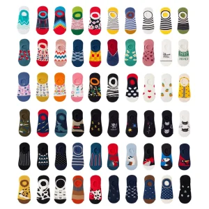 Unisex Invisible Low-Cut Cotton Socks Summer Thin Non-Slip No-Show Trendy Ins Sweat-Absorbing