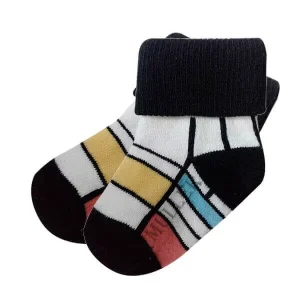 Unisex Kids Cotton Terry Socks Breathable Anti-Slip Knitted Crew Socks with Seamless Toe & Turn Cuff for Boys and Girls