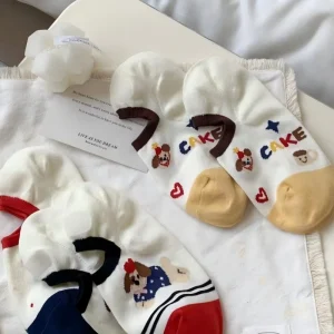 Unisex Low Cut Ankle Socks Cute Cartoon Dog Print Contrast Heel Toe Soft Stretchy Comfortable Casual Daily Wear Fashion Socks