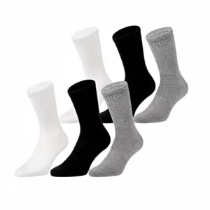 Unisex M22702aac Breathable Cotton Blend Socks Lot of 6 6 Pairs Black Gray White 43 46